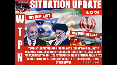Situation Update: It Begins! Iran Strikes Israel With Dones & Ballistic Missiles! President Trump Signs The Order For Release Of EBS Alert! Military Mobilizes After Green Light! 72 Hours All...