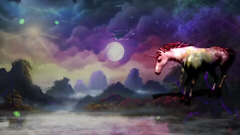 Horse Running in night | Relaxing Music | Fantasy world Video