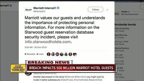 Breach impacts 500 million Marriot Hotel guests