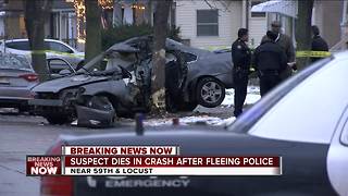 Driver dies after fleeing police, crashing car into tree on Milwaukee's northwest side