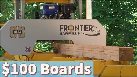 Cutting $100 Boards from Forgotten Log | Frontier Sawmills OS23