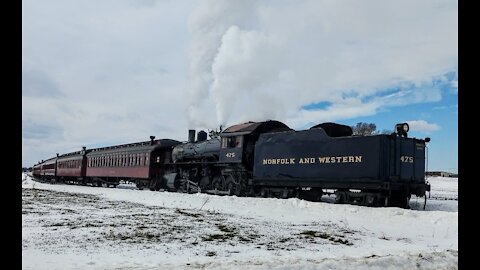 Train in the snow