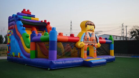 Lego Theme Inflatable Playground #inflatables #inflatable #slide #bouncer #catle #jumping