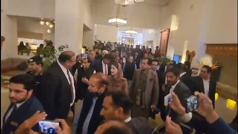 Quaid PMLN Muhammad Nawaz Sharif with President and Senior Vice President Maryam Nawaz