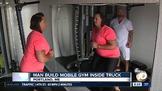 Man builds mobile gym inside truck - Portland, ME