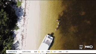 Brown water seen off Sanibel Lighthouse