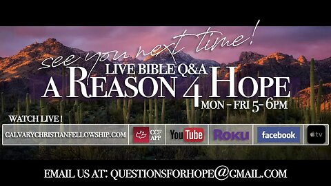 A Reason 4 Hope Bible Q&A - Heaven, Lying, and Self Harm