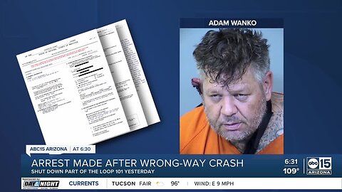Man arrested made after wrong-way crash