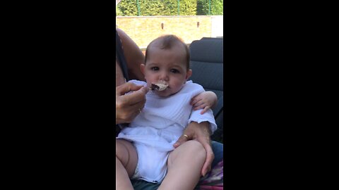 Eating first ice