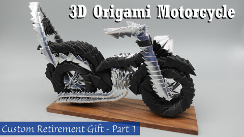 3d Origami Motorcycle | Custom Display Case | Shadow Box Part 1
