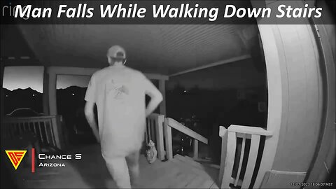 Man Falls While Walking Down Stairs Caught on Ring Camera | Doorbell Camera Video