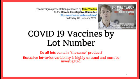 COVID 19 Vaccines by Lot Number