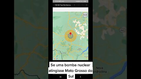 Se uma bomba nuclear atingisse o estado de Mato Grosso do Sul. #shorts #guerra #bomba #nuclear