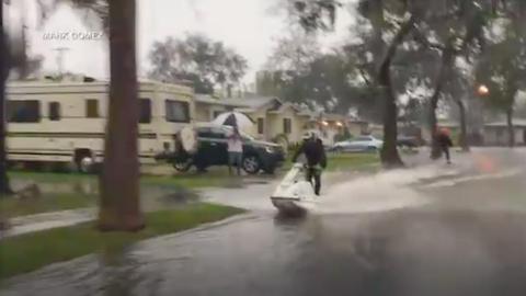 Jet Skiing In the Streets Of California