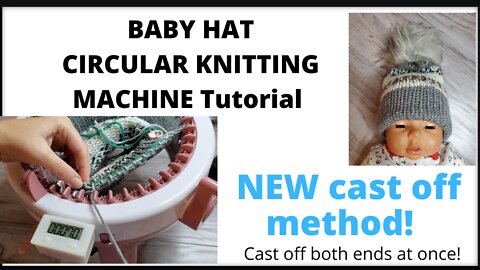 How to knit a baby hat on circular knitting machine. New closing method for hats! Sentro / Addi