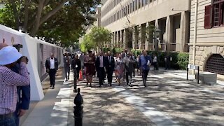 SOUTH AFRICA - Cape Town - Finance Minister Tito Mboweni arrives at parliament for budget speech(Video) (yyb)