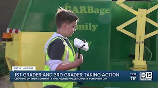 Earth Day 2021: Two Arizona kids help cleanup their neighborhood in home-built garbage and recycling trucks