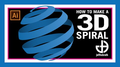 How to Make a 3D Spiral Ribbon Vector with 3D Revolve in Adobe Illustrator | Jeff Hobrath Art Studio
