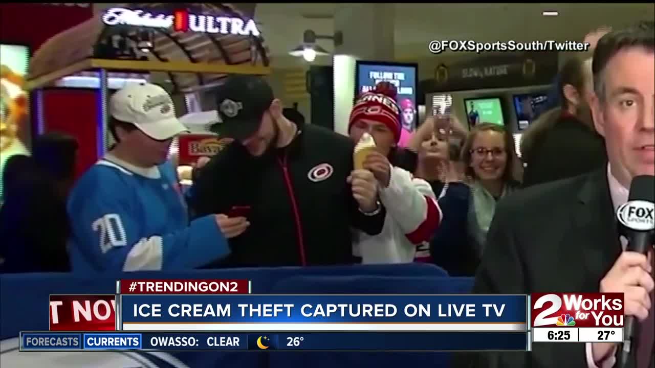 Ice Cream Theft Captured on Live TV