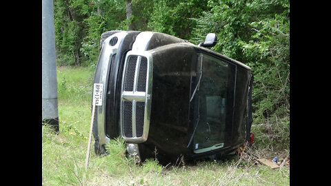 DRIVER ROLLS PICKUP, ALCOHOL SUSPECTED, LIVINGSTON TEXAS, 07/06/22...