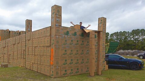 I Built A Mansion Using Only Cardboard Boxes.MrBeast . MrBeast Official