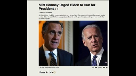 “You have to run,” Mitt Romney told Biden and Romney's Top Aid worked with Hunter Biden in Ukraine