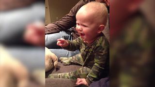 "Cute Toddler Watches Superman For The First Time"