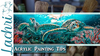 Acrylic Painting Tips - Realistic Sea Turtles - Lachri