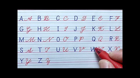 How to write English cursive writing A to Z | capital letters ABCD | Cursive handwriting practice