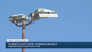 Lone streetlight repaired in west Tulsa neighborhood