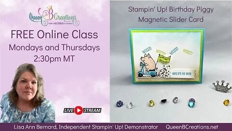 👑 Stampin' Up! This Birthday Piggy Magnetic Slider Card