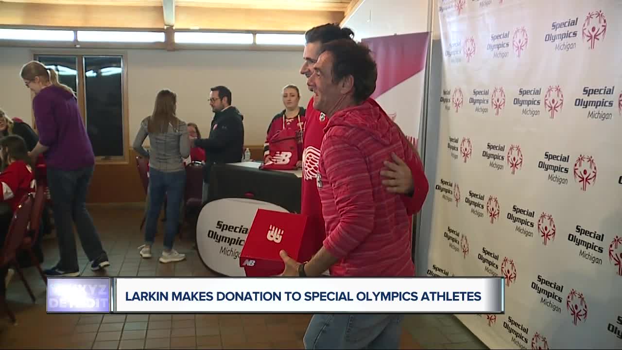 Dylan Larkin donates shoes, gear to Special Olympics athletes in his hometown
