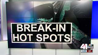 Hot spots for car thefts in Overland Park