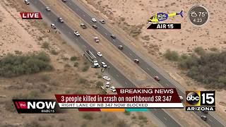 DPS: 3 people dead after crash near Maricopa