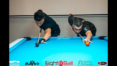 Marios Komninakis vs Christos Davetas at 8ball Billiard Club at Argos 9ball Open July 2023