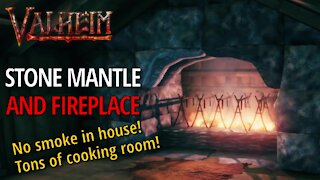 Stone Fireplace And Mantle - Valheim