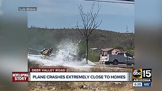 Plane crash crashes extremely close to homes