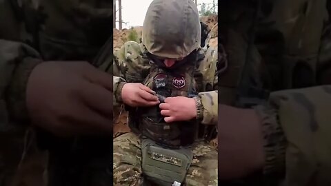 Body armor saves a Ukrainian soldier for a Russian 30mm round! #crazyvideo #russiaukrainewar #lucky
