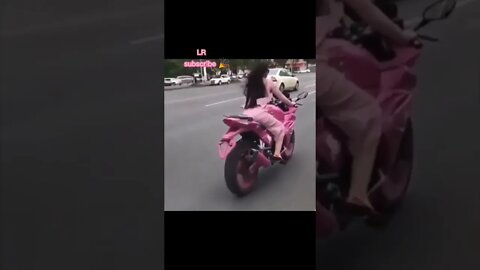 Amazing! pink motorcycle girl #shorts