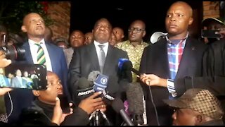 MEDIA: SA President Cyril Ramaphosa outside Winnie Madikizela-Mandela's home in Soweto (4T7)