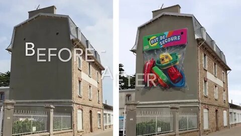 Leon Keer 3D Wall Mount Emergency Kit the most beautiful street art in France 2021年法国最美丽的街头艺术