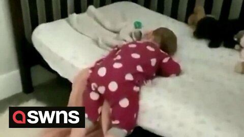 Canadian toddler found sleeping in hilarious positions as she transitions from cot to bed