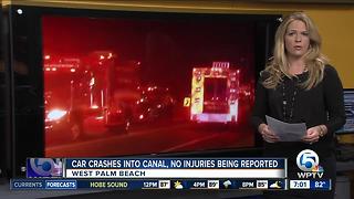 Car crashes into canal in West Palm Beach