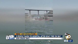 Five people suffer smoke inhalation after boat fire