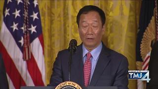 Foxconn's chairman announce construction of huge plant in Wisconsin.