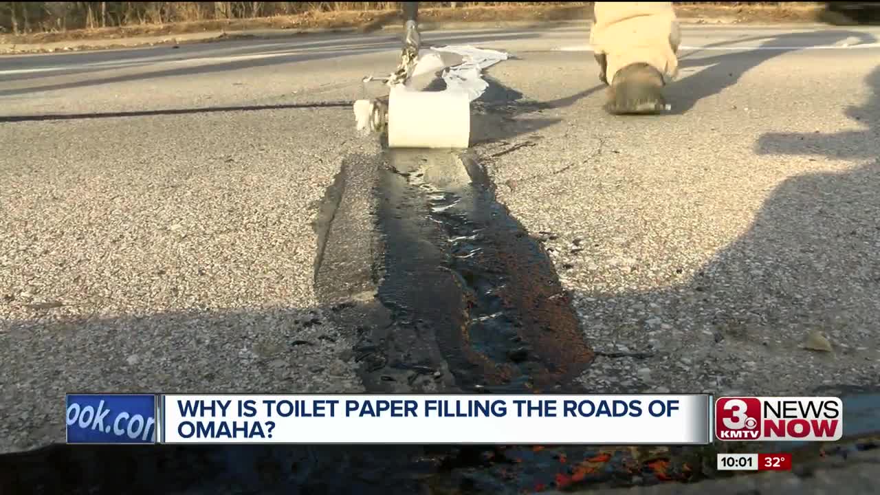 Why is toilet paper filling the streets of Omaha?