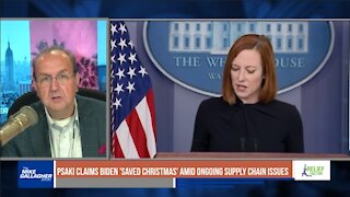 Guest host Joey Hudson discusses Jen Psaki’s claim that Biden has saved Christmas amid the supply chain crisis