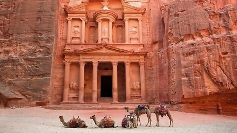 Jordan's ancient city of Petra, heavy rainfall creates flood and waterfalls, all Tourists evacuated