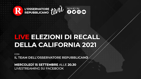 LIVE. Elezioni di Recall della California, 2021