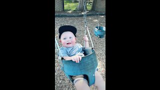 Baby Loves to go on the Swing!